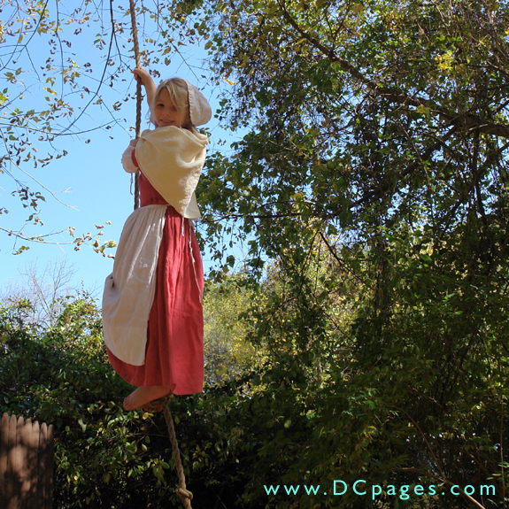 This rope swing is a popular attraction among the younger folk.