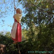This rope swing is a popular attraction among the younger folk.