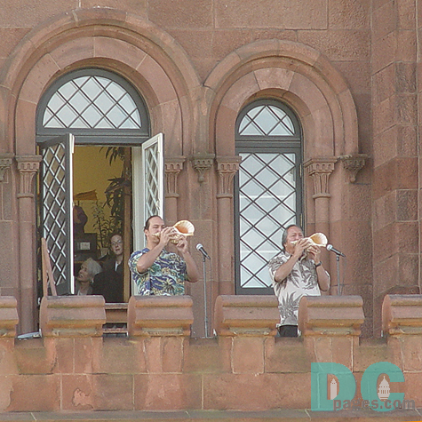 The celebration honoring the Smithsonian The celebration of the Smithsonian Institution's National Museum of the American Indian (NMAI) began with horns blowing from the balcony of the Smithsonian Castle, the oldest of the Smithsonian buildings.
