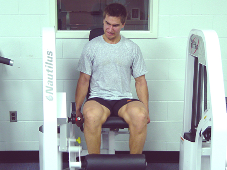 Zubrus working on his leg strength while Nylander works with Jim.
