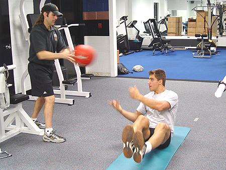 This exercise is a great workout for your abs.