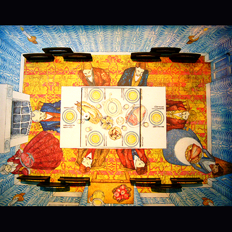 Very beautiful picture on the dining table of Boarding House