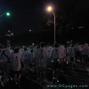 Marchers enter the South parking lot of the Pentagon complex.