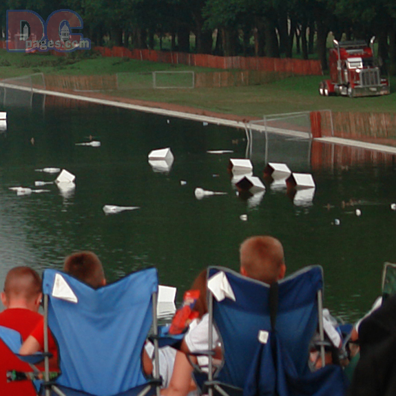 The trash boxes littered the Reflection Pool.