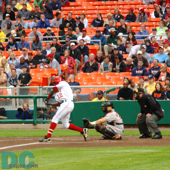 Washington Nationals LF Alfonso Soriano takes a big swing.