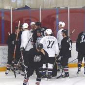 Players take the time to get reacquainted with each other after their time apart.