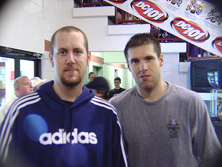 The Caps number one goalie prospect, Maxime Ouellet, poses for a picture with DCpages own CAPS fan, Kostas.
