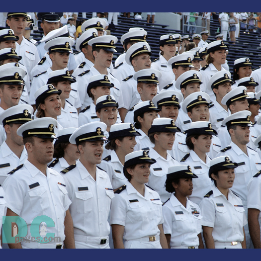 Naval Cadets get ready for kickoff.