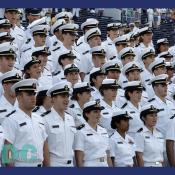 Naval Cadets get ready for kickoff.