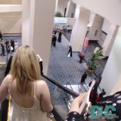 Taking esclator to Inaugural Ball
