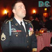 Heroes Red White and Blue Ball. Wounded Servicemember.