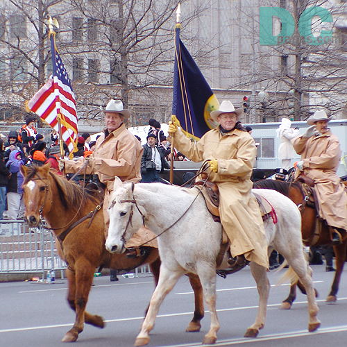 Senator Burns, Senator Baucus and Congressman Rehberg lead the Montana Longriders.
