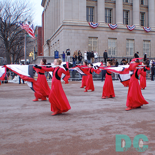 Marching performers