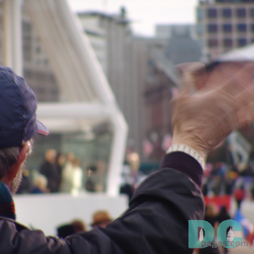 Waving to George Bush Senior