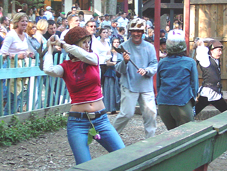 She has great form for axe throwing