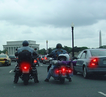 The dark rainy weather did not stop people from all around the nation to meet in DC for the annual Rolling Thunder event.