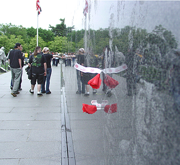 People showing their respect.