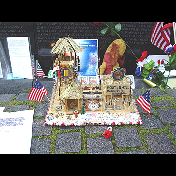 A mockup of a vietnam prisoner of war camp