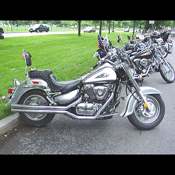 The lines of parked motorbikes were all over the mall area.