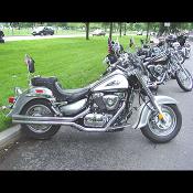 The lines of parked motorbikes were all over the mall area.