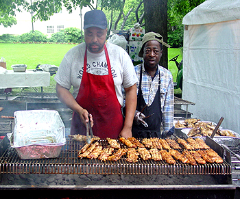 Food vendors at Rolling Thunder's official Thunder Alley, which is where vendors are alowed to sell food and merchantise pertaining towards the event.