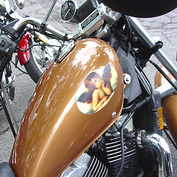 A biker with a good spirit.
