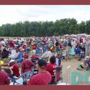 Thousands of fans wait for the days festivities.