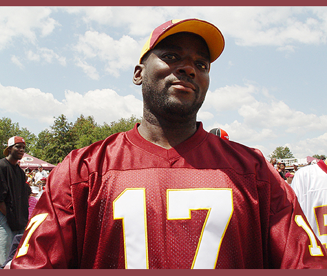 Ray Redman, from the District, flaunts his Doug Williams jersey.