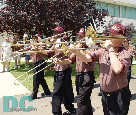 The marching band put on quite a show for the fans.