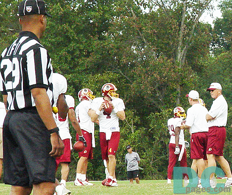 QB Tim Hasselbeck gets ready to run the offense.