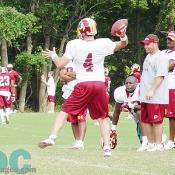 Last year Hasselbeck completing 95-of-117 passes for 1,102 yards and five touchdowns.