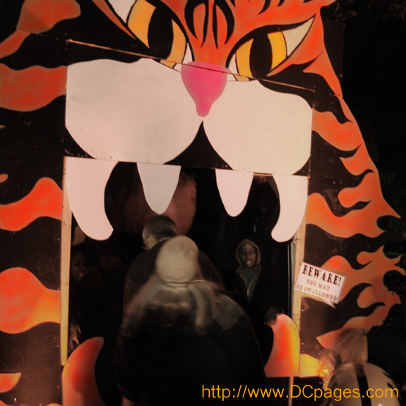Beware of entering the mouth of a tiger during halloween.