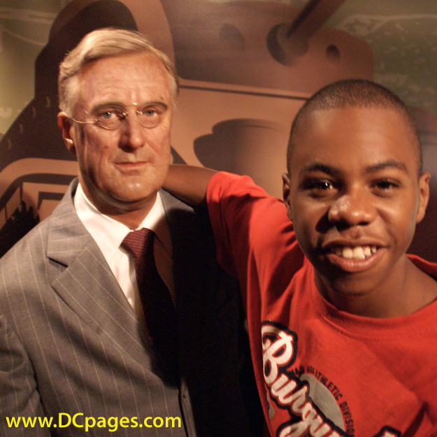War Room - Visitor sits on the lap of President Franklin D. Roosevelt. The most admired man of the 20th century.