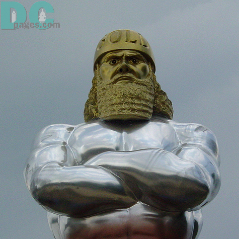 Looking closely, one can see the gold head of Colossus and his silver chest.