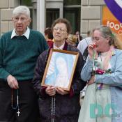 Pro Life supporters pray the rosary to the Blessed Virgin Mary, the mother of Jesus Christ. 