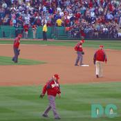 Washington Nationals' Inaugural Home Opener - Players from the last Washington Senators team walk onto the RFK Swamp.