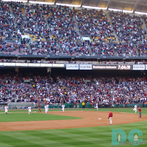 Baseball fans in the District have been waiting over 30 years for this day. The home team takes the field for the first time this season. The crowd went crazy as the stadium started to rock up and down.