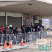 Gettting closer, the line grows impatient. Fans in the Back yell to the Front, "Are there any tickets left!!??