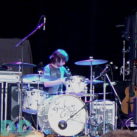 Jordan Elder keeps the beat on the Drums.