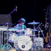 Jordan Elder keeps the beat on the Drums.
