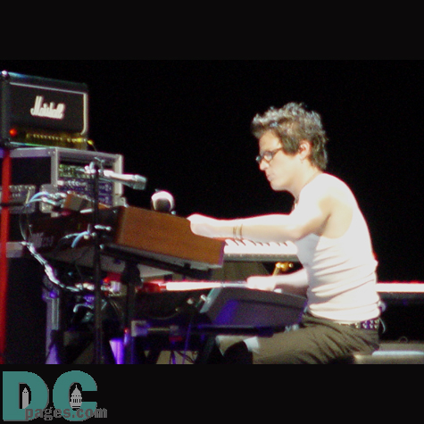 The band's keyboardist provides a different kind of sound.