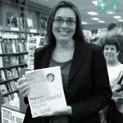 DC intern, Britta, was the first in line to have Al Gore sign his new book. "I am from Alaska, America's last frontier. I am first in line because global warming is true. Our glaciers are melting."