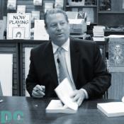 Al Gore looked at all the long line of people waiting to get their autograph signed.