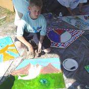 Young Artist's work on Art for Peace Pyramid panel