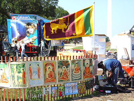 ICAF Sri Lankan Partner Colombo Child Book Society displays traditional crafts at the festival, September 10, 2003