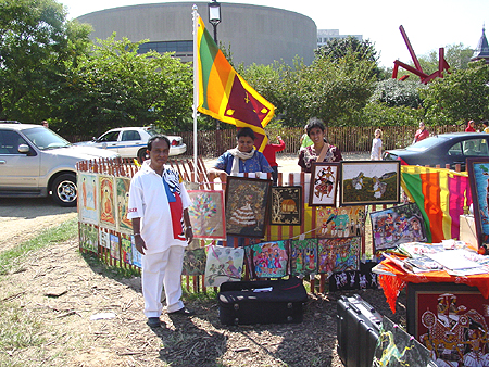 ICAF Sri Lankan Partner Colombo Child Book Society displays traditional crafts at the festival, September 10, 2003