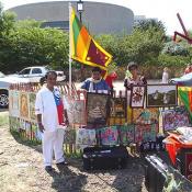 ICAF Sri Lankan Partner Colombo Child Book Society displays traditional crafts at the festival, September 10, 2003