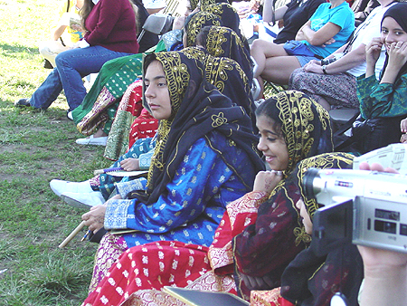 Kuwaiti Children Performers wait for their turn on the World Stage, September 9, 2003