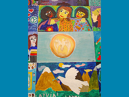 Close-up of Art for Peace Pyramid, Awards Ceremony, September 12, 2003