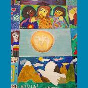 Close-up of Art for Peace Pyramid, Awards Ceremony, September 12, 2003